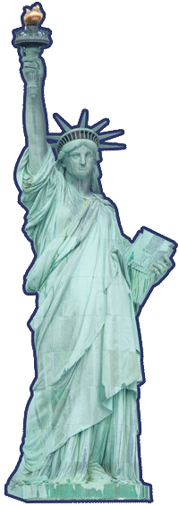 sign up form as statue of liberty